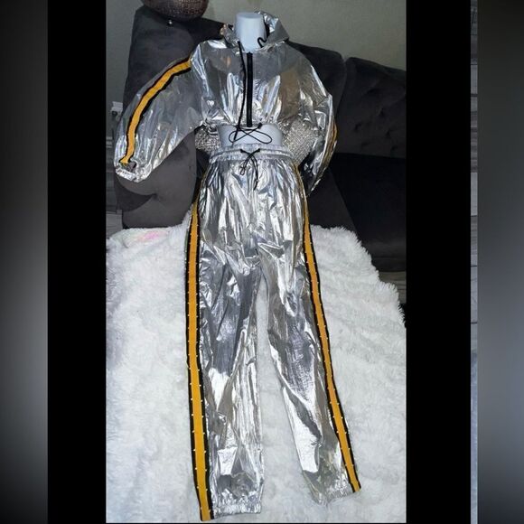 LF Brand Metallic Jumpsuit Set-One of a Kind - Picture 3 of 12